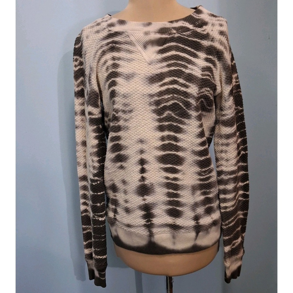 Gypsy 05 Knit Sweater Long Sleeve White Gray Tie Dye Made in Hollywood Sz‎ XS